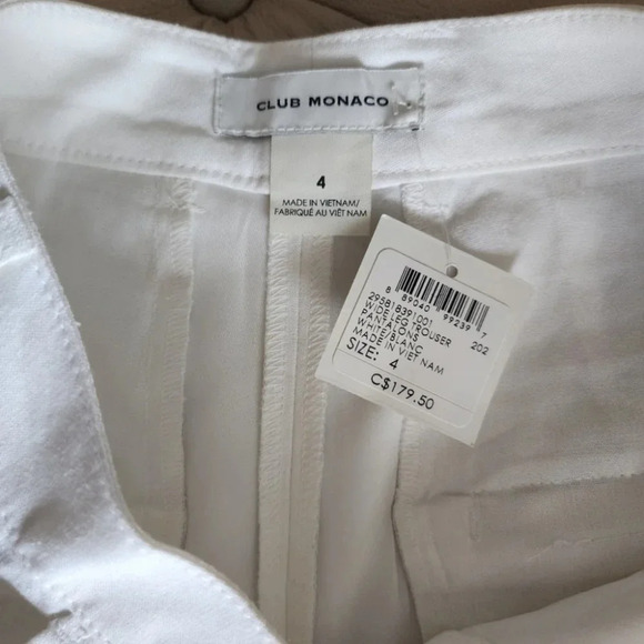 🥝HOST PICK🥝 Club Monaco Off White Wide Leg Trousers Pants Linen Blend Size  M - Picture 11 of 14